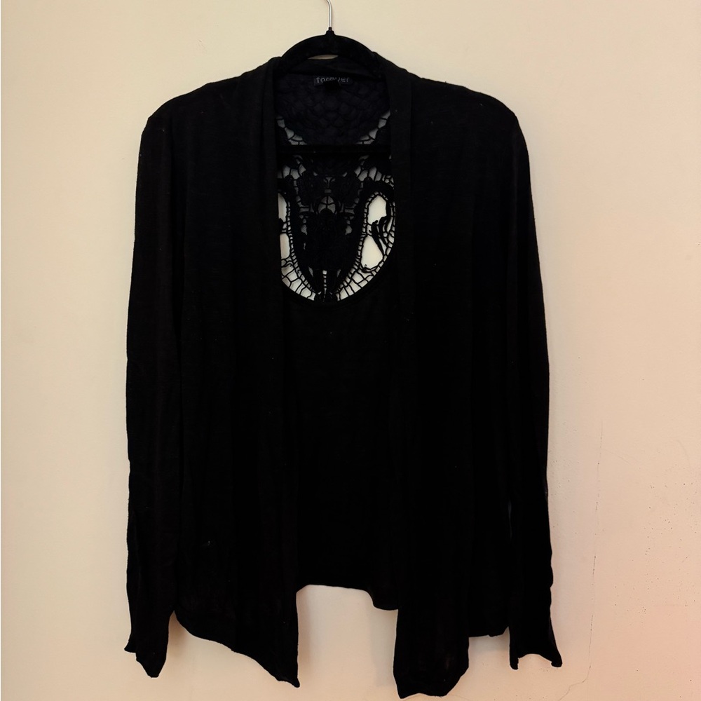 Black card with Lace Detail